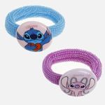 Fashion, accesorii si bijuterii - Femei - Accesorii femei - Accesorii pentru par femei - Elastice de par frotte cu glitter si element Stitch, 2 buc, Multicolor - Infinity.ro