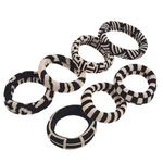 Fashion, accesorii si bijuterii - Femei - Accesorii femei - Accesorii pentru par femei - Elastice de par frotte cu forme geometrice, Set 7 buc, Ecru si Negru - Infinity.ro