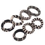 Fashion, accesorii si bijuterii - Femei - Accesorii femei - Accesorii pentru par femei - Elastice de par frotte cu forme geometrice, Set 7 buc, Ecru si Negru - Infinity.ro