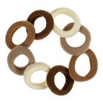 Fashion, accesorii si bijuterii - Femei - Accesorii femei - Accesorii pentru par femei - Elastice de par frotte groase, Set 8 buc, Maro Bej Ecru - Infinity.ro
