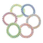 Fashion, accesorii si bijuterii - Femei - Accesorii femei - Accesorii pentru par femei - Elastice de par spiralate cu model stele, 6 buc, multicolore - Infinity.ro