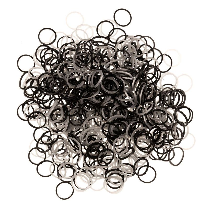 Fashion, accesorii si bijuterii - Femei - Accesorii femei - Accesorii pentru par femei - Elastice pentru par subtiri, Set 500 buc, Negru si Gri, 1.5 cm - Infinity.ro