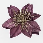 Casa si Gradina - Decoratiuni - Decoratiuni de sezon - Floare decorativa de Craciun, mov, 26 cm - Infinity.ro