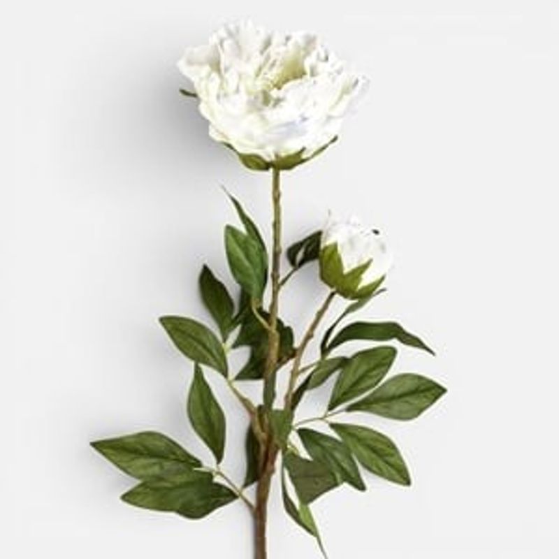 Casa si Gradina - Decoratiuni - Obiecte decorative - Plante artificiale - Floare Artificiala Bujor Alb 94cm - Infinity.ro