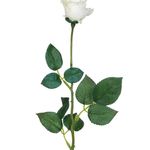 Casa si Gradina - Decoratiuni - Obiecte decorative - Plante artificiale - Floare Artificiala Boboc de Trandafir Alb 61cm - Infinity.ro