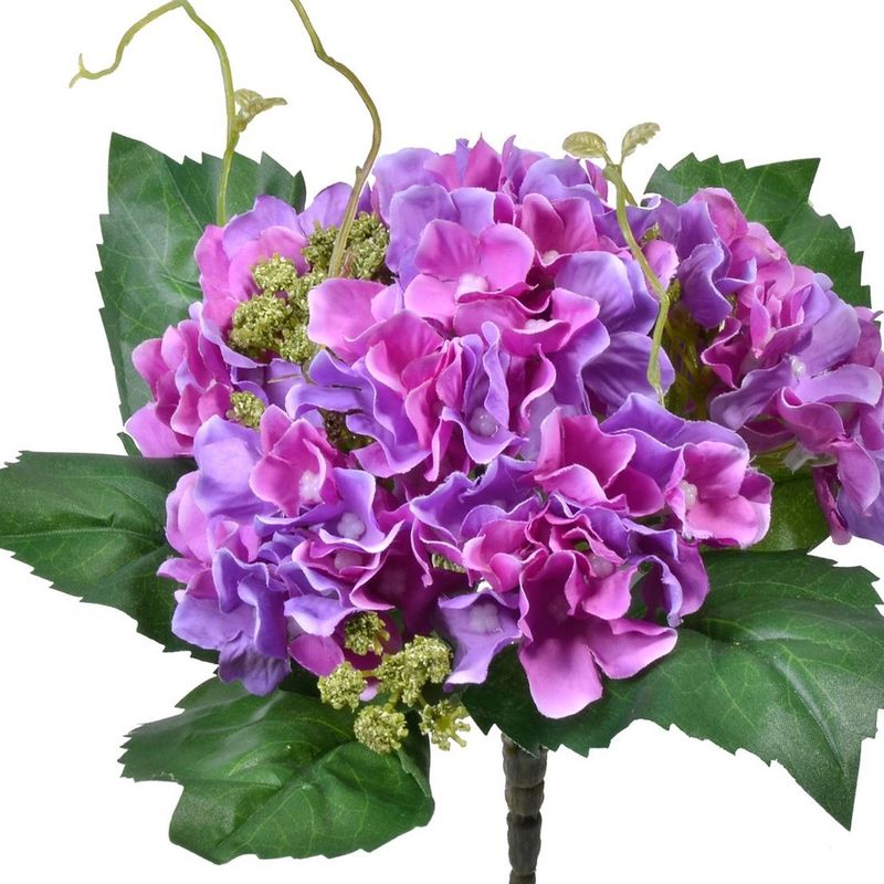 Casa si Gradina - Decoratiuni - Obiecte decorative - Plante artificiale - Floare artificiala hortensie, buchet, lila, 22 cm - Infinity.ro