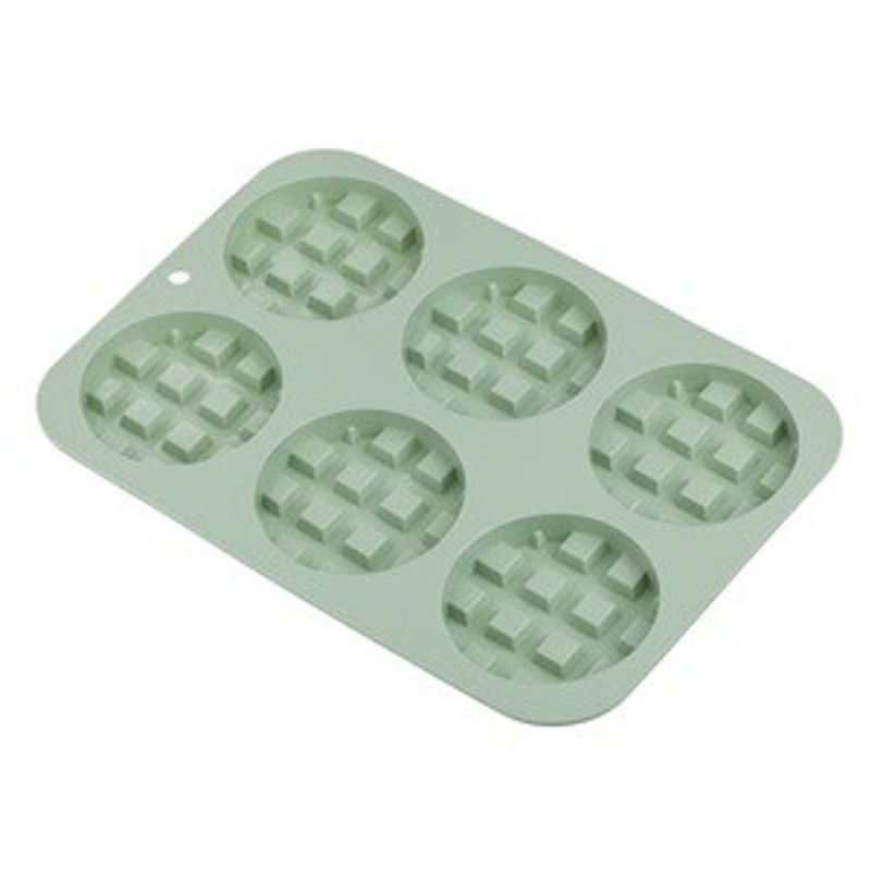 Casa si Gradina - Bucatarie si vesela - Ustensile bucatarie - Forme prajituri - Forma de copt din silicon pentru clatite, 6 spatii, 18x25 cm, verde - Infinity.ro