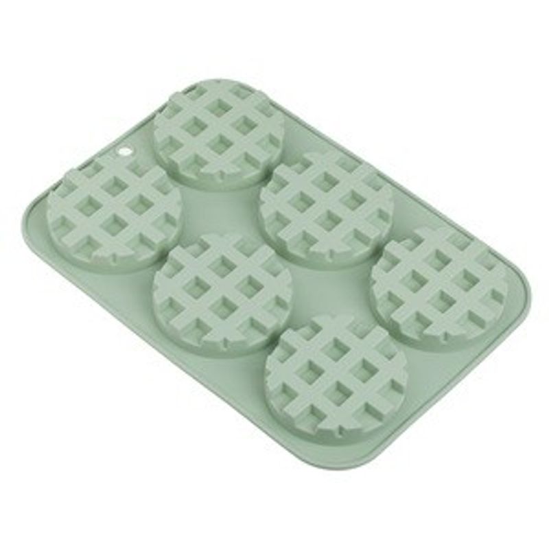 Casa si Gradina - Bucatarie si vesela - Ustensile bucatarie - Forme prajituri - Forma de copt din silicon pentru clatite, 6 spatii, 18x25 cm, verde - Infinity.ro