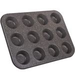 Casa si Gradina - Bucatarie si vesela - Ustensile bucatarie - Forme prajituri - Forma de copt metalica pentru muffins si cupcakes, 12 locuri, 35x26 cm - Infinity.ro