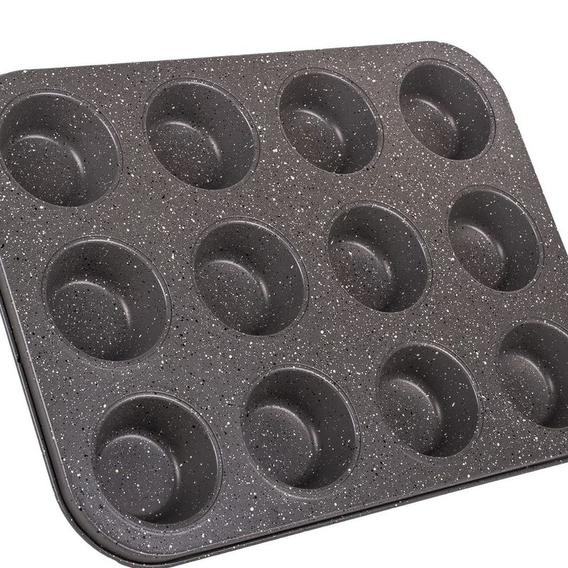 Casa si Gradina - Bucatarie si vesela - Ustensile bucatarie - Forme prajituri - Forma de copt metalica pentru muffins si cupcakes, 12 locuri, 35x26 cm - Infinity.ro