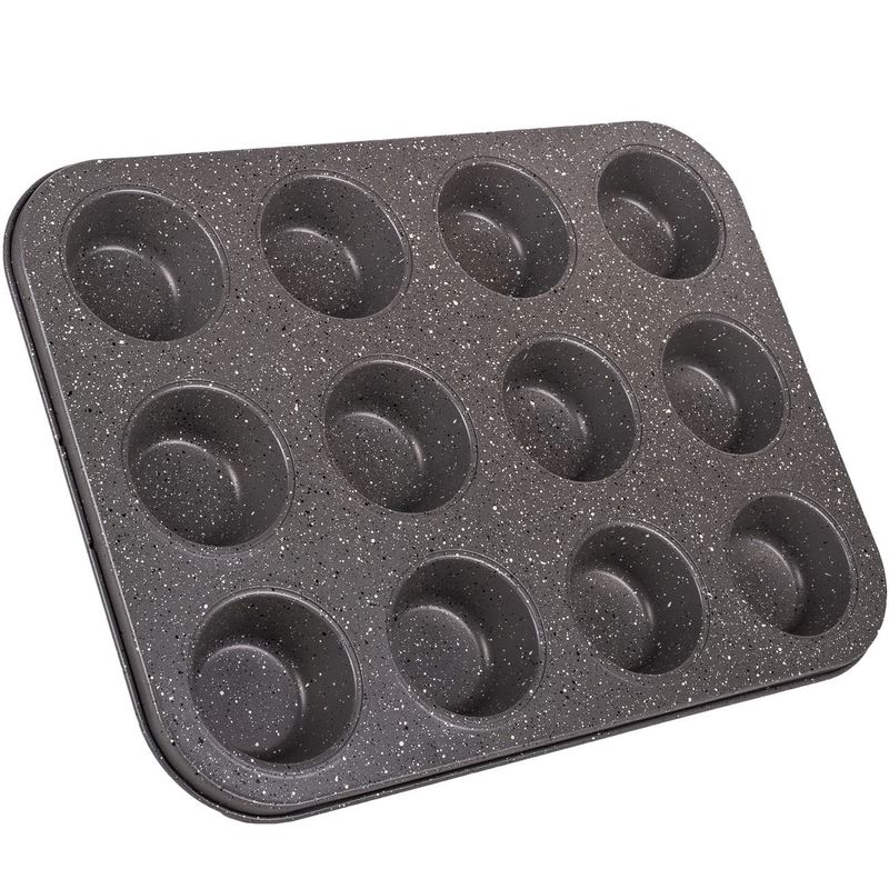 Casa si Gradina - Bucatarie si vesela - Ustensile bucatarie - Forme prajituri - Forma de copt metalica pentru muffins si cupcakes, 12 locuri, 35x26 cm - Infinity.ro
