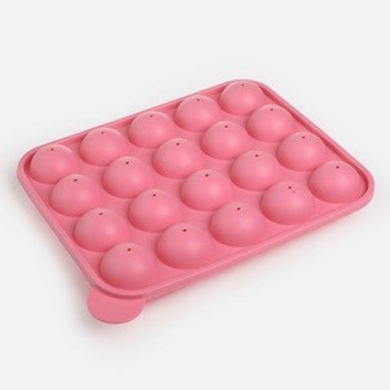 Casa si Gradina - Bucatarie si vesela - Ustensile bucatarie - Forme prajituri - Forma din silicon pentru cake pop, 20 de compartimente, 22x4x19cm, roz - Infinity.ro