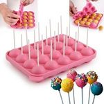 Casa si Gradina - Bucatarie si vesela - Ustensile bucatarie - Forme prajituri - Forma din silicon pentru cake pop, 20 de compartimente, 22x4x19cm, roz - Infinity.ro