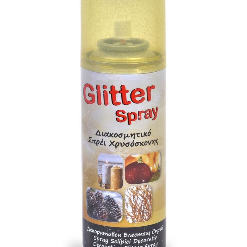 Casa si Gradina - Decoratiuni - Decoratiuni de sezon - Spray Decorativ de Craciun Glitter Auriu 200ml - Infinity.ro