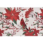 Casa si Gradina - Decoratiuni - Decoratiuni de sezon - Suport Farfurie Decorativ Craciun Ecru cu Pasare si Flori - Infinity.ro