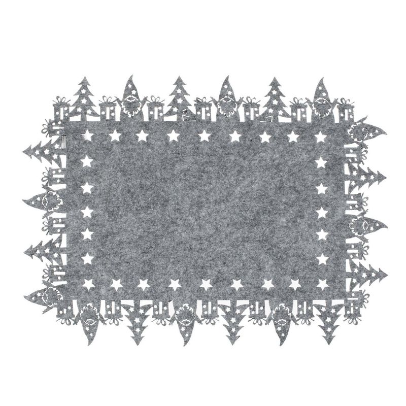 Casa si Gradina - Decoratiuni - Decoratiuni de sezon - Suport farfurii decorativ de Craciun dreptunghiular gri - Infinity.ro