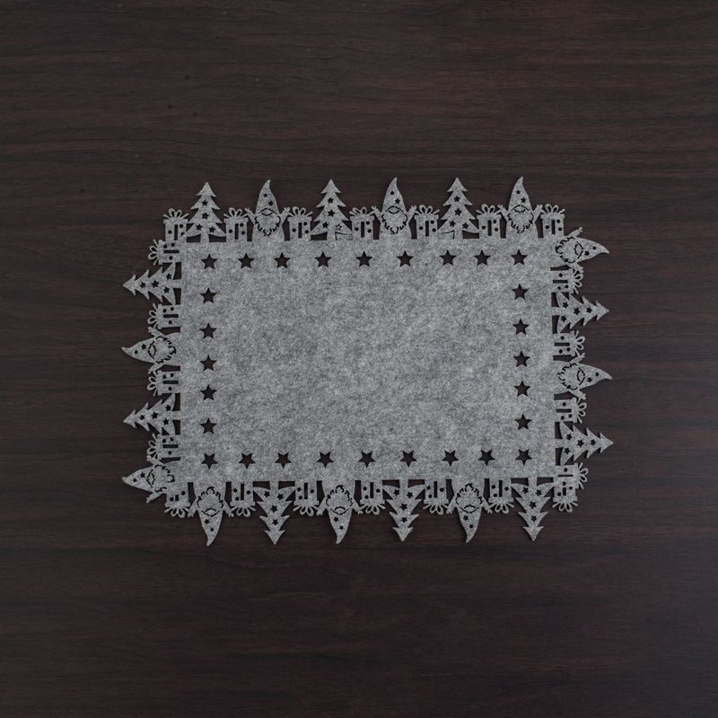 Casa si Gradina - Decoratiuni - Decoratiuni de sezon - Suport farfurii decorativ de Craciun dreptunghiular gri - Infinity.ro