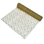 Casa si Gradina - Decoratiuni - Decoratiuni de sezon - Tesatura Decorativa de Craciun Bej Plasa cu Glitter 5m x 48m - Infinity.ro