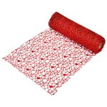 Casa si Gradina - Decoratiuni - Decoratiuni de sezon - Tesatura Decorativa de Craciun Plasa Rosie Glitter 5m x 24cm - Infinity.ro