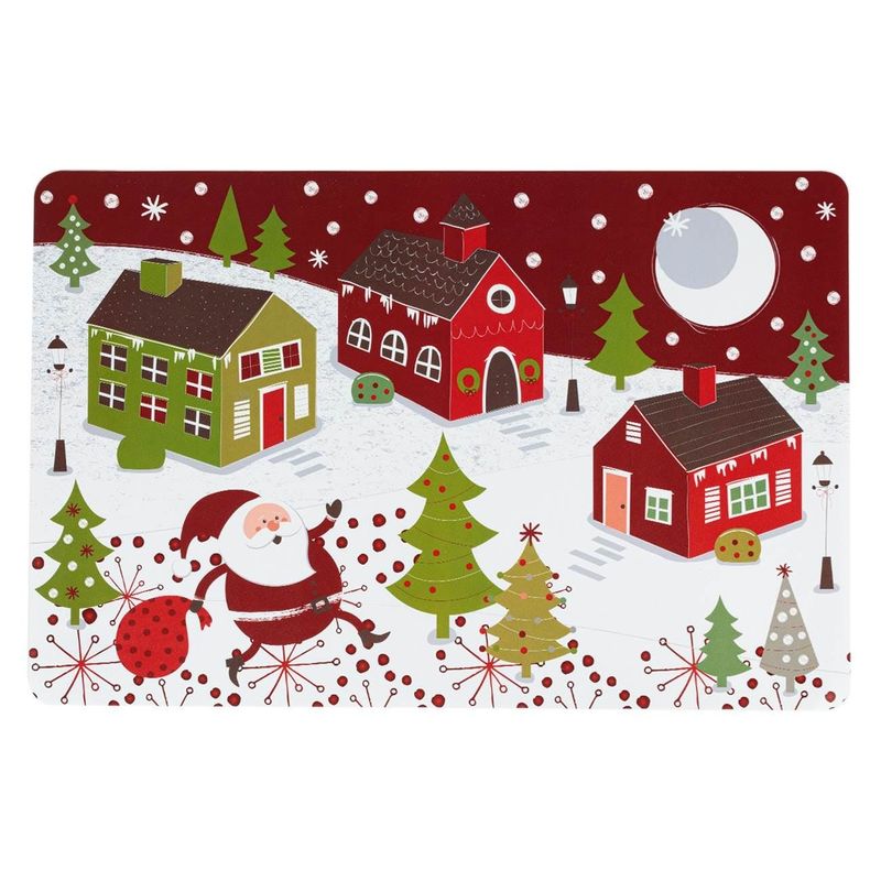 Casa si Gradina - Decoratiuni - Decoratiuni de sezon - Suport Farfurie Decorativ Craciun Mos Craciun Case Zapada - Infinity.ro