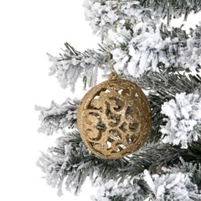 Casa si Gradina - Decoratiuni - Decoratiuni de sezon - Set Globuri de Craciun Perforate Aurii Rosii Verzi - Infinity.ro