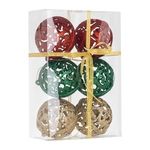Casa si Gradina - Decoratiuni - Decoratiuni de sezon - Set Globuri de Craciun Perforate Aurii Rosii Verzi - Infinity.ro