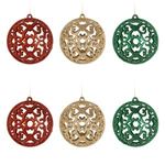 Casa si Gradina - Decoratiuni - Decoratiuni de sezon - Set Globuri de Craciun Perforate Aurii Rosii Verzi - Infinity.ro