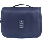 Ingrijire personala si Cosmetice - Machiaj - Portfarduri si genti cosmetice - Geanta cosmetice de calatorie ABYZ pliabila cu agatatoare impermeabila compartimente multiple Albastru 24x19cm - Infinity.ro