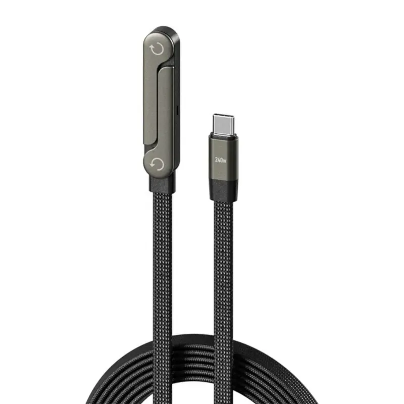 Laptop, Telefoane si Tablete - Telefoane mobile si accesorii - Accesorii Telefoane - Cabluri si adaptoare telefoane - Cablu Type-C la Type-C 240W 5A 1.5m Fast Charging Nylon Braided cu Suport Telefon Gaming ABYZ - Infinity.ro