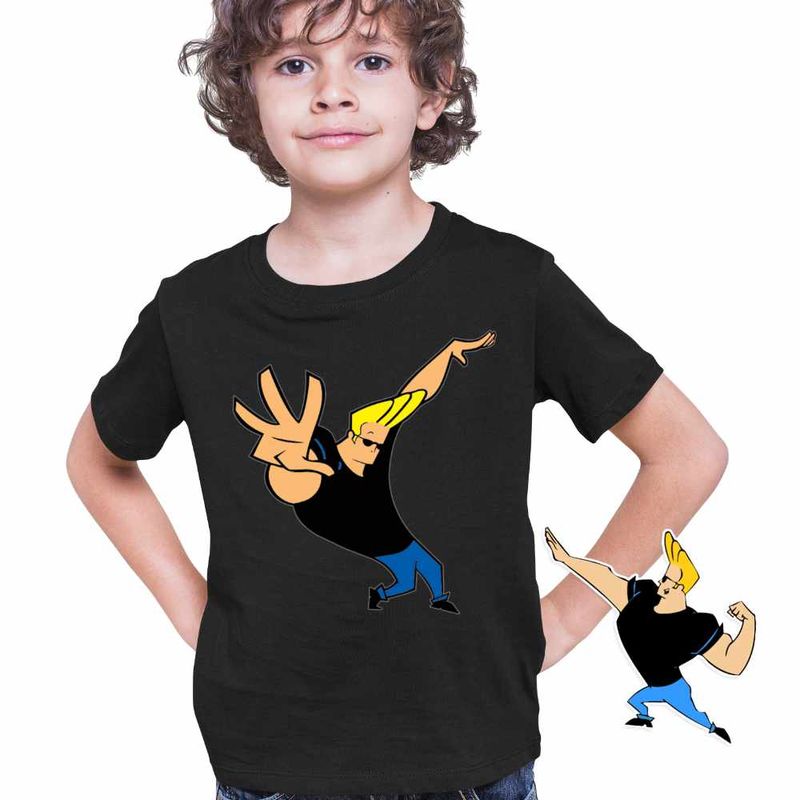 Fashion, accesorii si bijuterii - Copii - Imbracaminte copii - Tricouri copii - Tricou Copii Baieti Johnny Bravo Desene Cartoon Network, negru, marime M Copii - Infinity.ro