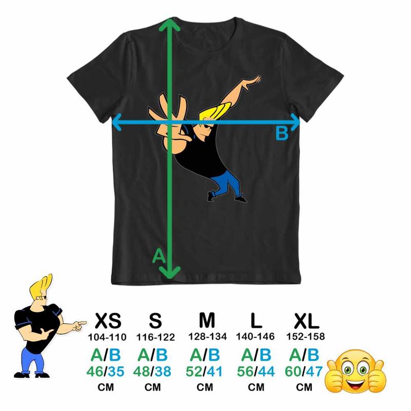 Fashion, accesorii si bijuterii - Copii - Imbracaminte copii - Tricouri copii - Tricou Copii Baieti Johnny Bravo Desene Cartoon Network, negru, marime M Copii - Infinity.ro