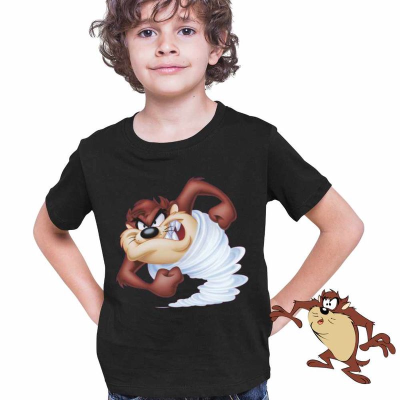 Fashion, accesorii si bijuterii - Copii - Imbracaminte copii - Tricouri copii - Tricou Copii Baieti Taz Tornada Diavol Tasmanian, negru, marime M Copii - Infinity.ro