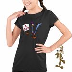 Fashion, accesorii si bijuterii - Copii - Imbracaminte copii - Tricouri copii - Tricou Copii Fete Coiotul Strutul I Quit Renunt, negru, marime M Copii - Infinity.ro