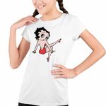 Fashion, accesorii si bijuterii - Copii - Imbracaminte copii - Tricouri copii - Tricou Copii Fete Betty Boop Desene Animate Cartoon, alb, marime XS Copii - Infinity.ro