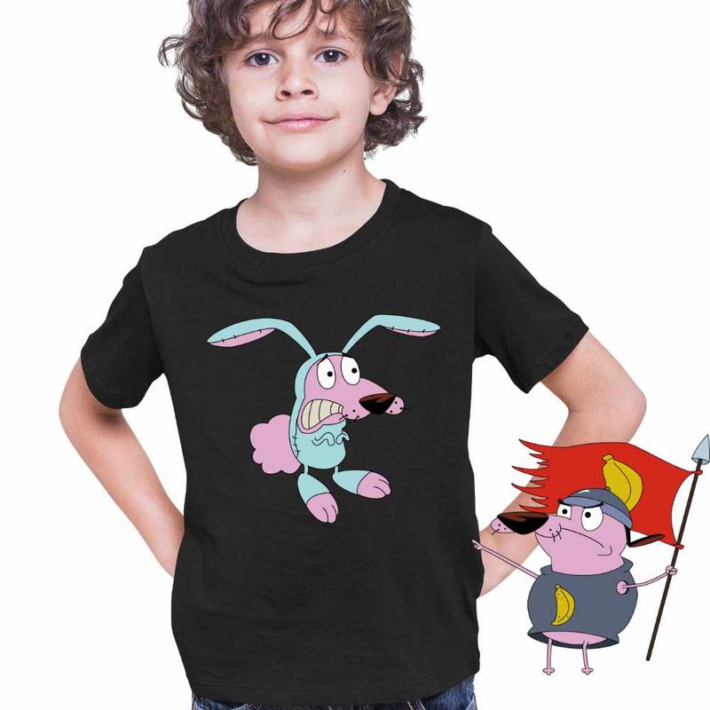 Fashion, accesorii si bijuterii - Copii - Imbracaminte copii - Tricouri copii - Tricou Copii Baieti Curaj Cainele cel Fricos Iepure Cartoon Network, negru, marime M Copii - Infinity.ro