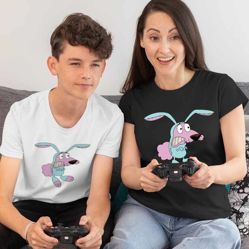 Fashion, accesorii si bijuterii - Copii - Imbracaminte copii - Tricouri copii - Tricou Copii Baieti Curaj Cainele cel Fricos Iepure Cartoon Network, negru, marime M Copii - Infinity.ro