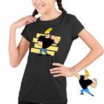 Fashion, accesorii si bijuterii - Copii - Imbracaminte copii - Tricouri copii - Tricou Copii Fete Johnny Bravo Legend Fitness, negru, marime S Copii - Infinity.ro