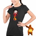 Fashion, accesorii si bijuterii - Copii - Imbracaminte copii - Tricouri copii - Tricou Copii Fete Betty Boop Diavolita Satan Diavol Iad, negru, marime M Copii - Infinity.ro