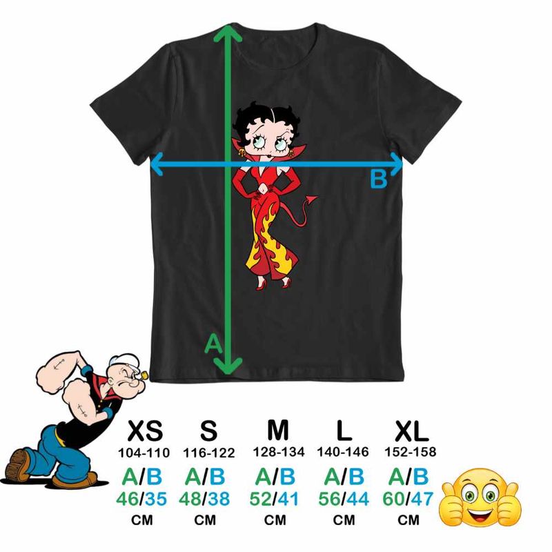 Fashion, accesorii si bijuterii - Copii - Imbracaminte copii - Tricouri copii - Tricou Copii Fete Betty Boop Diavolita Satan Diavol Iad, negru, marime M Copii - Infinity.ro