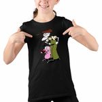 Fashion, accesorii si bijuterii - Copii - Imbracaminte copii - Tricouri copii - Tricou Copii Fete Curaj Cainele Fricos Bunicu Beagle, negru, marime XL Copii - Infinity.ro