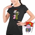 Fashion, accesorii si bijuterii - Copii - Imbracaminte copii - Tricouri copii - Tricou Copii Fete Curaj Cainele Fricos Bunicu Beagle, negru, marime XL Copii - Infinity.ro