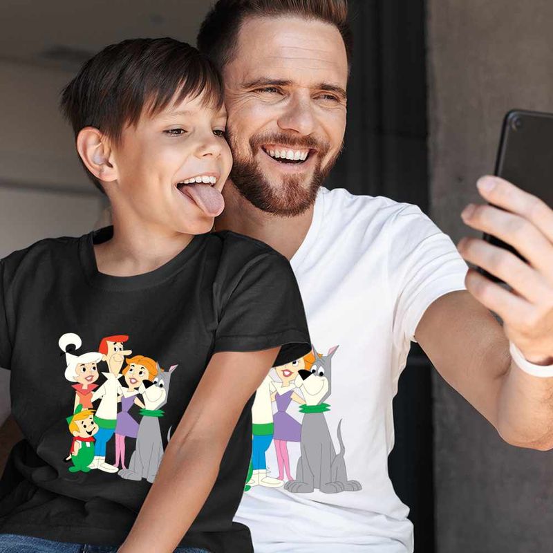 Fashion, accesorii si bijuterii - Copii - Imbracaminte copii - Tricouri copii - Tricou Copii Baieti Familia Jetson Fanart Science Fiction, alb, marime M Copii - Infinity.ro