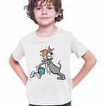 Fashion, accesorii si bijuterii - Copii - Imbracaminte copii - Tricouri copii - Tricou Copii Baieti Familia Jetson George Astro Catel, alb, marime S Copii - Infinity.ro