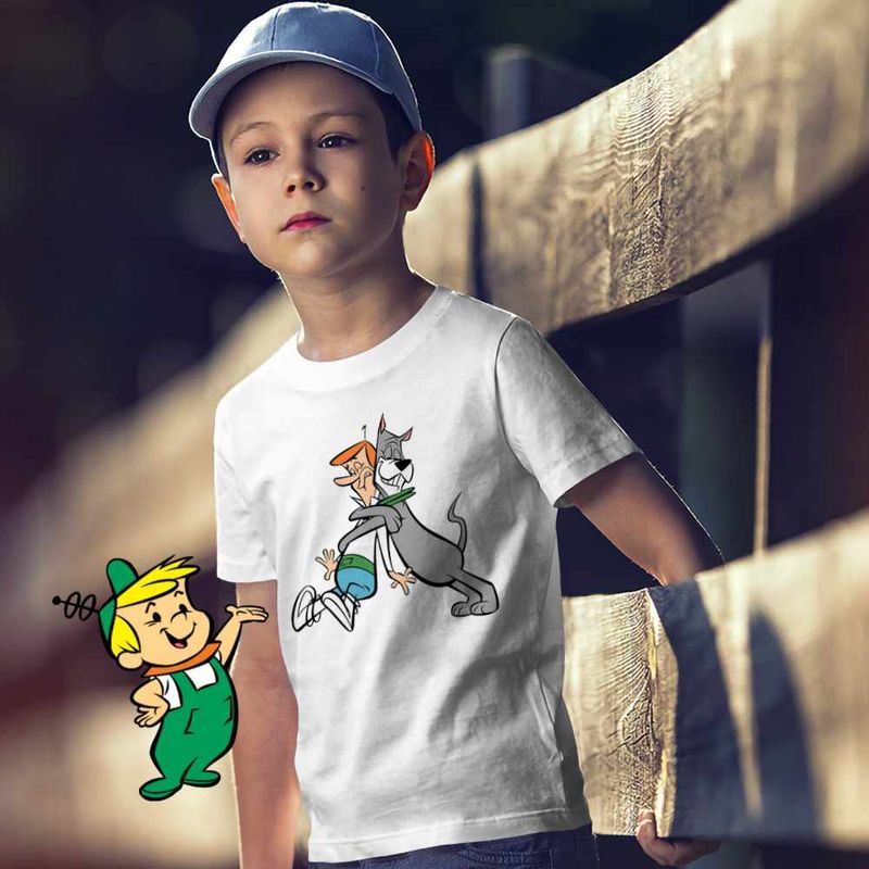 Fashion, accesorii si bijuterii - Copii - Imbracaminte copii - Tricouri copii - Tricou Copii Baieti Familia Jetson George Astro Catel, alb, marime S Copii - Infinity.ro