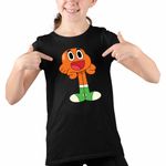 Fashion, accesorii si bijuterii - Copii - Imbracaminte copii - Tricouri copii - Tricou Copii Fete Gumball Darwin Gumbal CoolTrend, negru, marime L Copii - Infinity.ro
