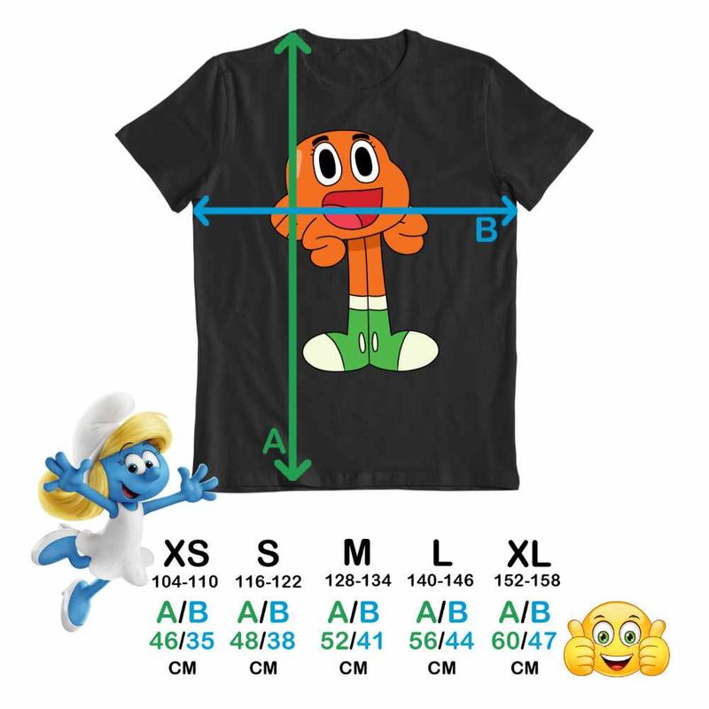 Fashion, accesorii si bijuterii - Copii - Imbracaminte copii - Tricouri copii - Tricou Copii Fete Gumball Darwin Gumbal CoolTrend, negru, marime L Copii - Infinity.ro