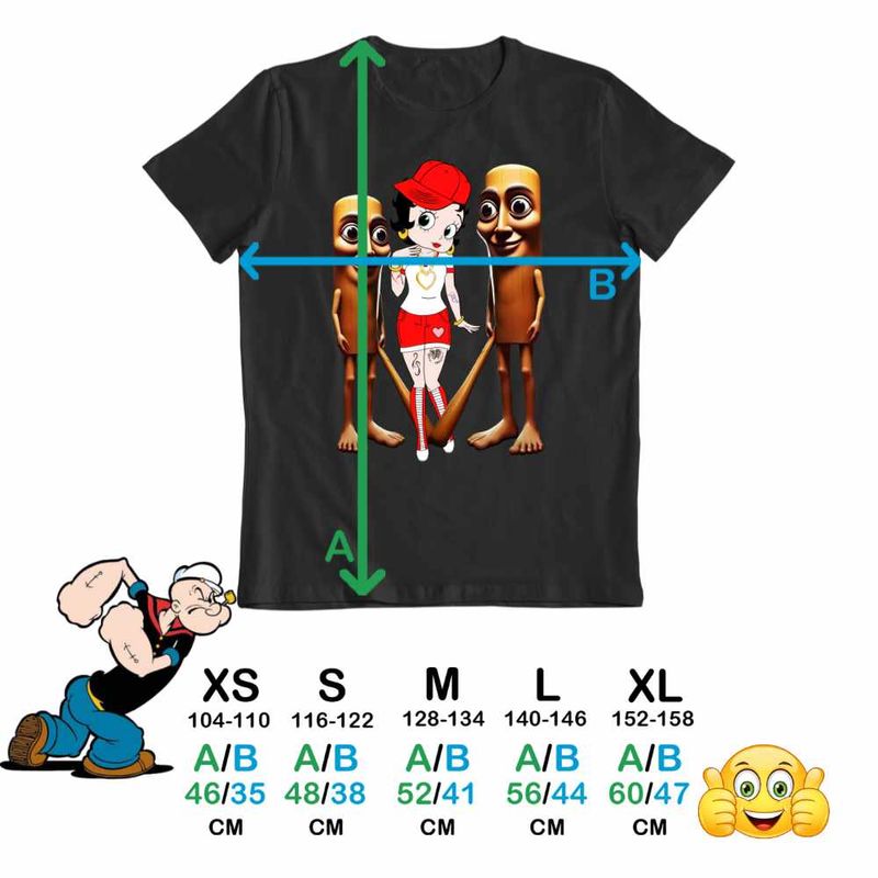 Fashion, accesorii si bijuterii - Copii - Imbracaminte copii - Tricouri copii - Tricou Copii Fete Betty Boop Tung Sahur Italian Brainrot, negru, marime XL Copii - Infinity.ro