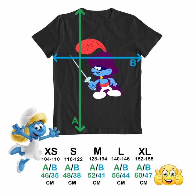 Fashion, accesorii si bijuterii - Copii - Imbracaminte copii - Tricouri copii - Tricou Copii Fete Strumfii Zorro Spadasin Spaniol CoolTrend, negru, marime XS Copii - Infinity.ro