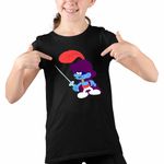 Fashion, accesorii si bijuterii - Copii - Imbracaminte copii - Tricouri copii - Tricou Copii Fete Strumfii Zorro Spadasin Spaniol CoolTrend, negru, marime XS Copii - Infinity.ro