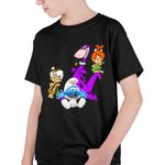 Fashion, accesorii si bijuterii - Copii - Imbracaminte copii - Tricouri copii - Tricou Copii Baieti Familia Flintstone Dino Bebe Strumf Pebbles Bamm Bamm, negru, marime L Copii - Infinity.ro